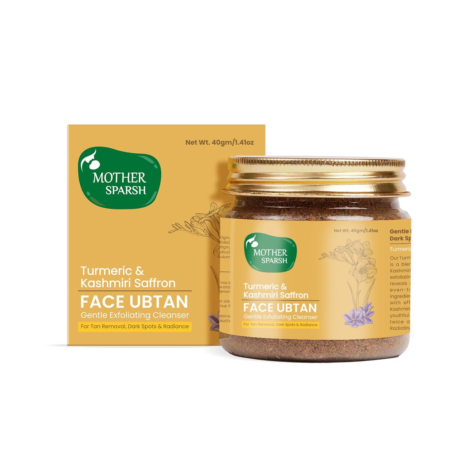 Mother Sparsh Turmeric & Kashmiri Saffron Face Ubtan Powder - Distacart