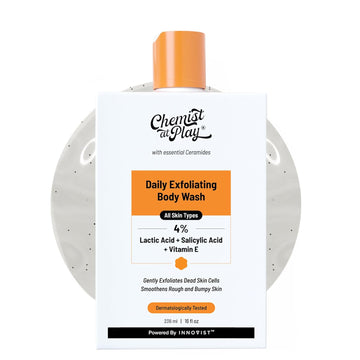 Chemist At Play Exfoliating Body Wash, 4% (Salicylic Acid, Vitamin E and Lactic Acid) - Distacart