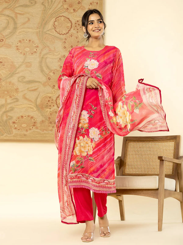 Yufta Oragnza Kurta Dupatta Set With Lining And Intricate Handwork
