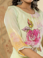 Thumbnail for Yufta Pure Oragnza Kurta Set With Pant And Dupatta