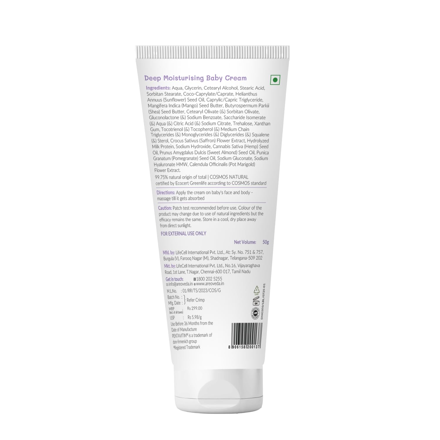 AreoVeda Deep Moisturising Baby Cream