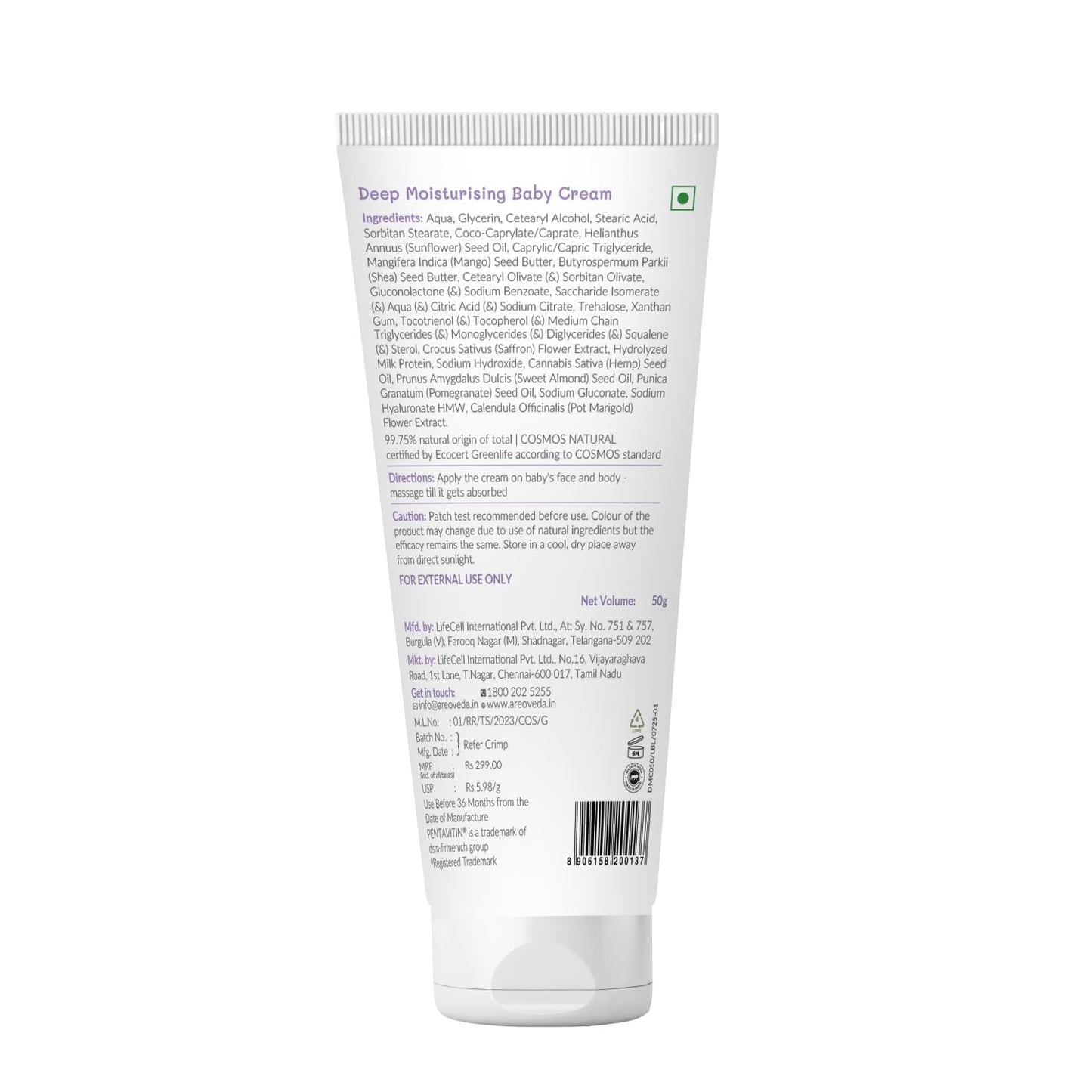 AreoVeda Deep Moisturising Baby Cream - Distacart