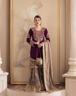 Thumbnail for Pramukh Fab Plum Color Faux Georgette Kurta Set