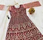 Thumbnail for Pramukh Fab Maroon Color Net Gown