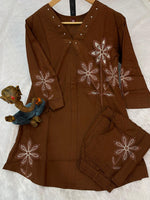 Thumbnail for Pramukh Fab Brown Color Rayon Co-ords Set - Distacart