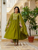 Pramukh Fab Olive Color Roman Silk Kurta Set - Distacart