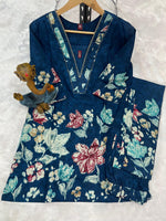 Thumbnail for Pramukh Fab Teal Color Cotton Co-ord Set - Distacart