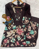 Thumbnail for Pramukh Fab Dark Brown Color Cotton Co-ord Set - Distacart