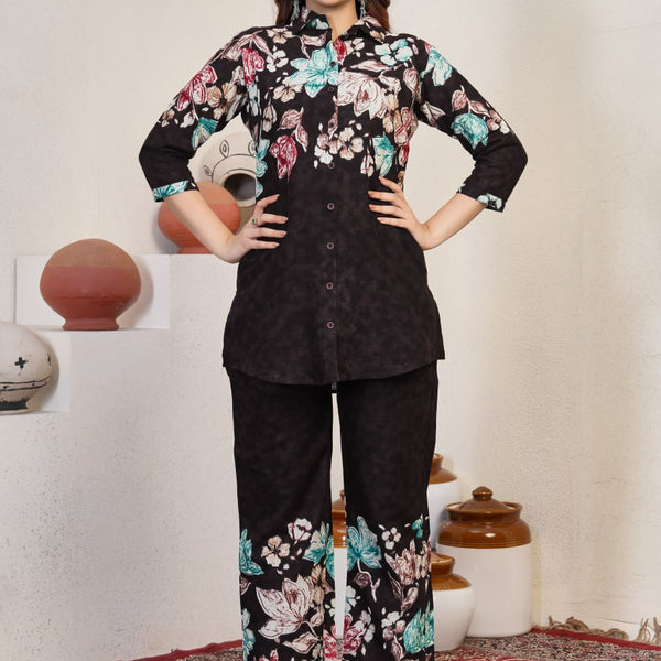 Pramukh Fab Dark Brown Color Cotton Co-ord Set - Distacart