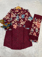 Thumbnail for Pramukh Fab Maroon Color Cotton Co-ord Set - Distacart