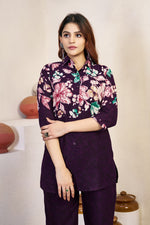 Thumbnail for Pramukh Fab Purple Color Cotton Co-ord Set - Distacart