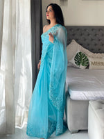 Thumbnail for Anouk Floral Embroidered Sequinned Saree - Distacart