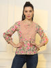 Yufta Cotton Yellow Floral Tie Up Top - Distacart