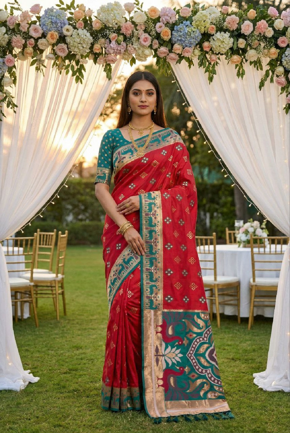 Mameraa Sarees Pink Soft Saree With Zari Weaving Meenakari Rich Pallu And Unique Ikkat Border-Pink - Dista