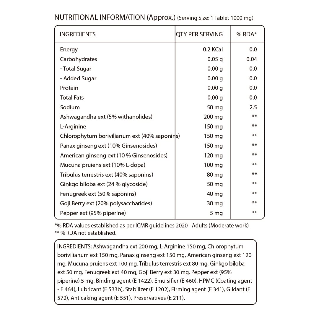 Pure Nutrition Ashwaginseng Veg Tablets - Distacart