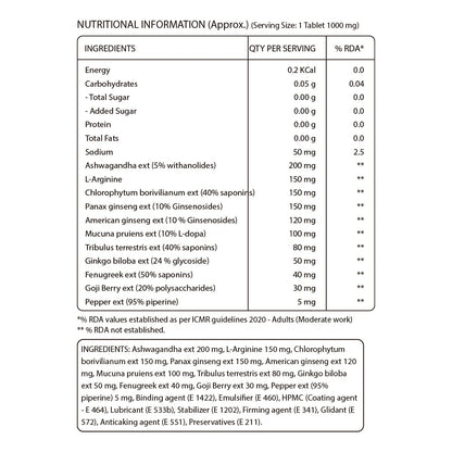 Pure Nutrition Ashwaginseng Veg Tablets - Distacart
