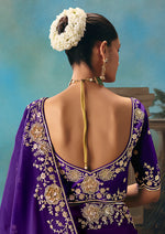 Thumbnail for Monjolika Fashion Purple Fancy Fabric Saree With Embroidered Work - Dista