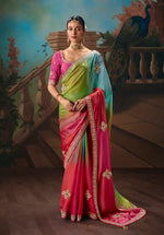 Thumbnail for Monjolika Fashion Multicolor Fancy Fabric Saree With Embroidered Work - Dista