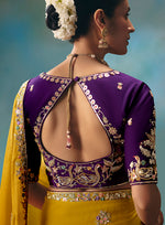 Thumbnail for Monjolika Fashion Mustard Fancy Fabric Saree With Embroidered Work - Dista
