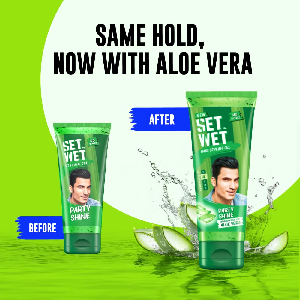 Set Wet Hair Gel for Men Vertical Hold Strong Hold High Shine - Distacart