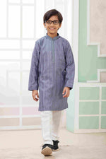 Thumbnail for Raivat Ethnic Art Silk Embroidery Work Kids Kurta Pajama In Blue Colour - Distacart