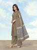 Monjolika Fashion Dark Beige Color Cotton Blend Mirror Work Kurta Pair - Dista