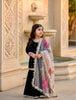 Evanik Black Designer Viscose Velvet Embroidered Work Kids Kurta Sharara Set - Distacart