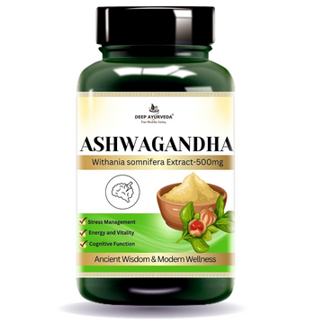 Deep Ayurveda Ashwagandha 500mg Veg Capsules - Dista