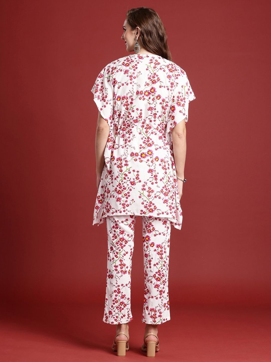 Anouk Women Floral Printed Kaftan Kurta with Trousers