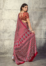 Thumbnail for Monjolika Fashion Maroon Colour Satin Print Work Saree