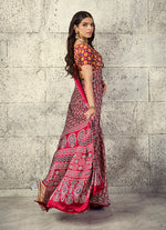 Thumbnail for Monjolika Fashion Maroon Colour Satin Print Work Saree