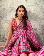 Thumbnail for Monjolika Fashion Rani Pink Colour Satin Print Work Saree