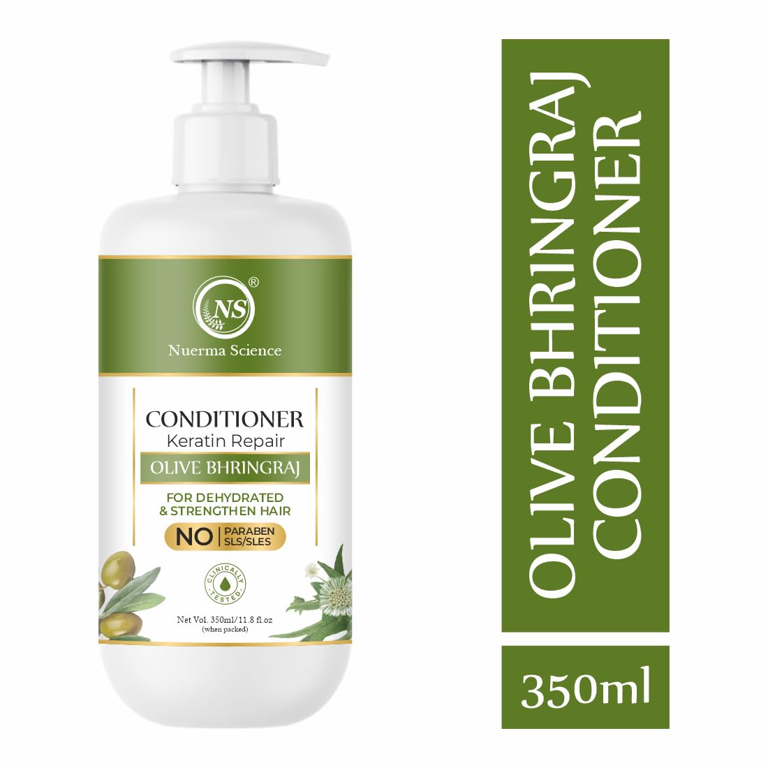 Nuerma Science Keratin Repair Olive Bhringraj Hair Conditioner for Dehydrated & Strengthen Hair - Distacart