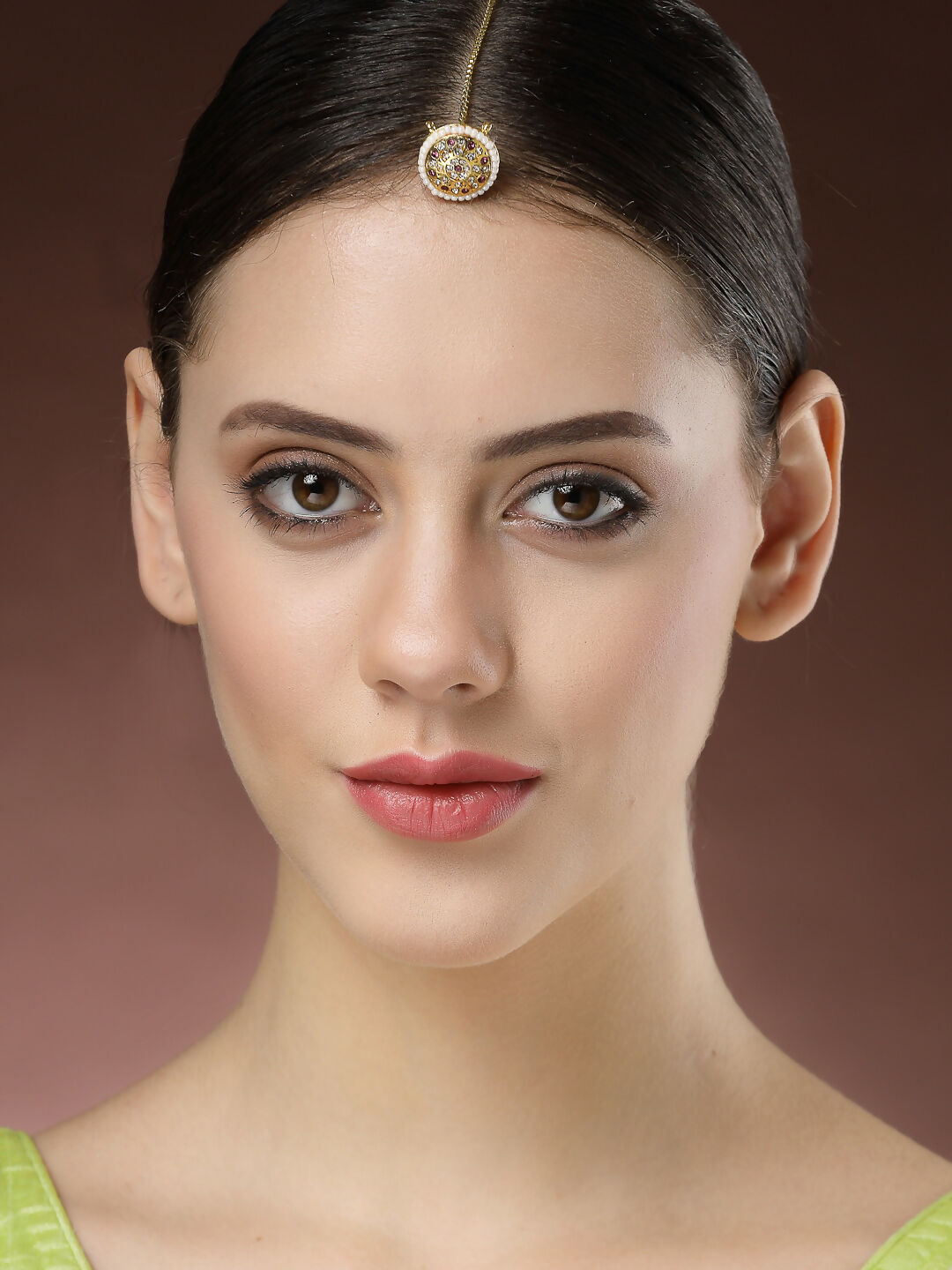 NVR Women's Gold-Polished CZ Stone-Studded Borla Maang Tikka - Distacart