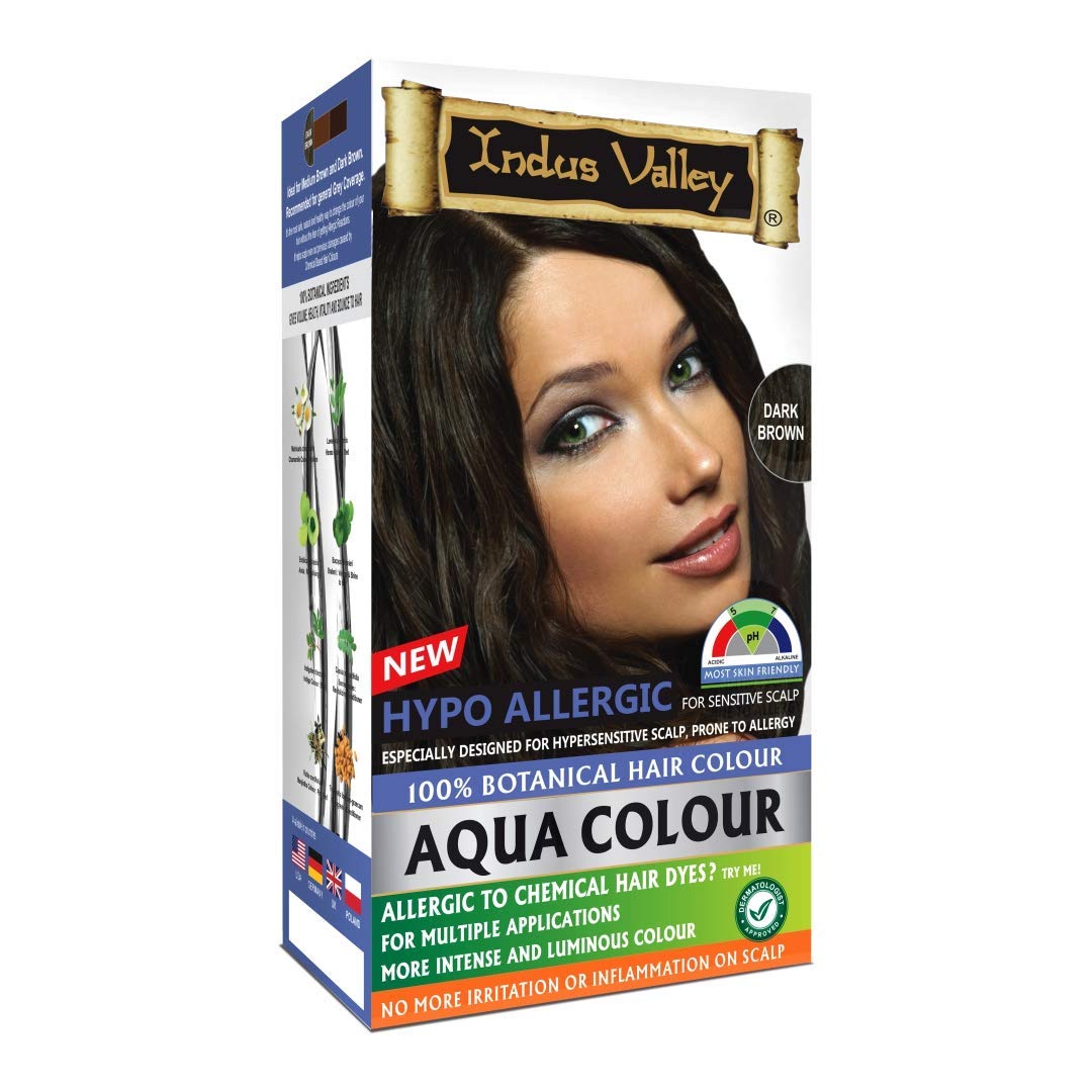Indus Valley Aqua Hair Color Light Brown Gray Coverage Hair Dye Allergy Free Organic Hair Color