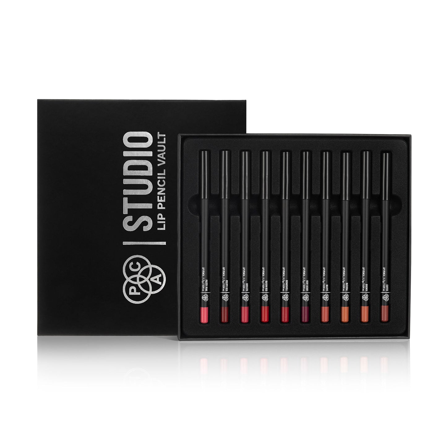 PAC Studio Lip Pencil Vault Set of 10 - Creamy Non Drying, Longwear Intense Pigment, Matte Finish - Distacart