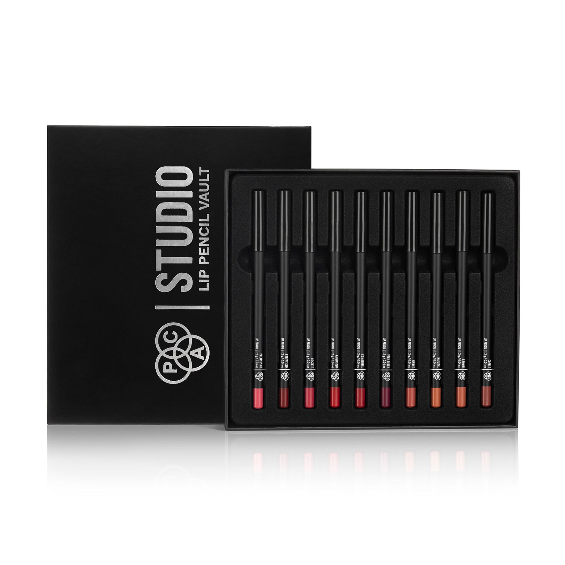 PAC Studio Lip Pencil Vault Set of 10 - Creamy Non Drying, Longwear Intense Pigment, Matte Finish - Distacart
