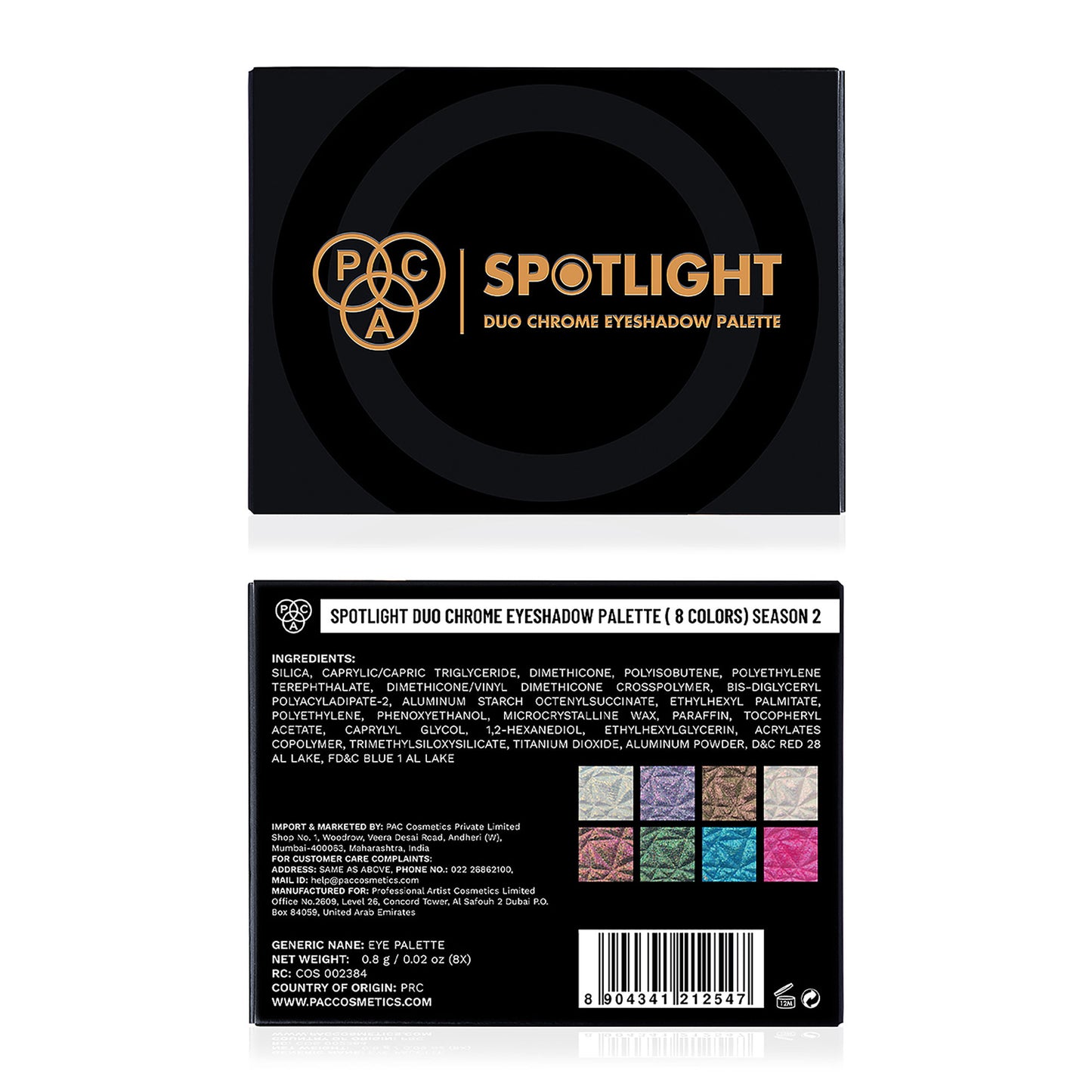 PAC Studio Spotlight Duo Chrome Palette Season 2 - Intensely Pigmented, Buttery Smooth Multi Chrome Shades - Distacart