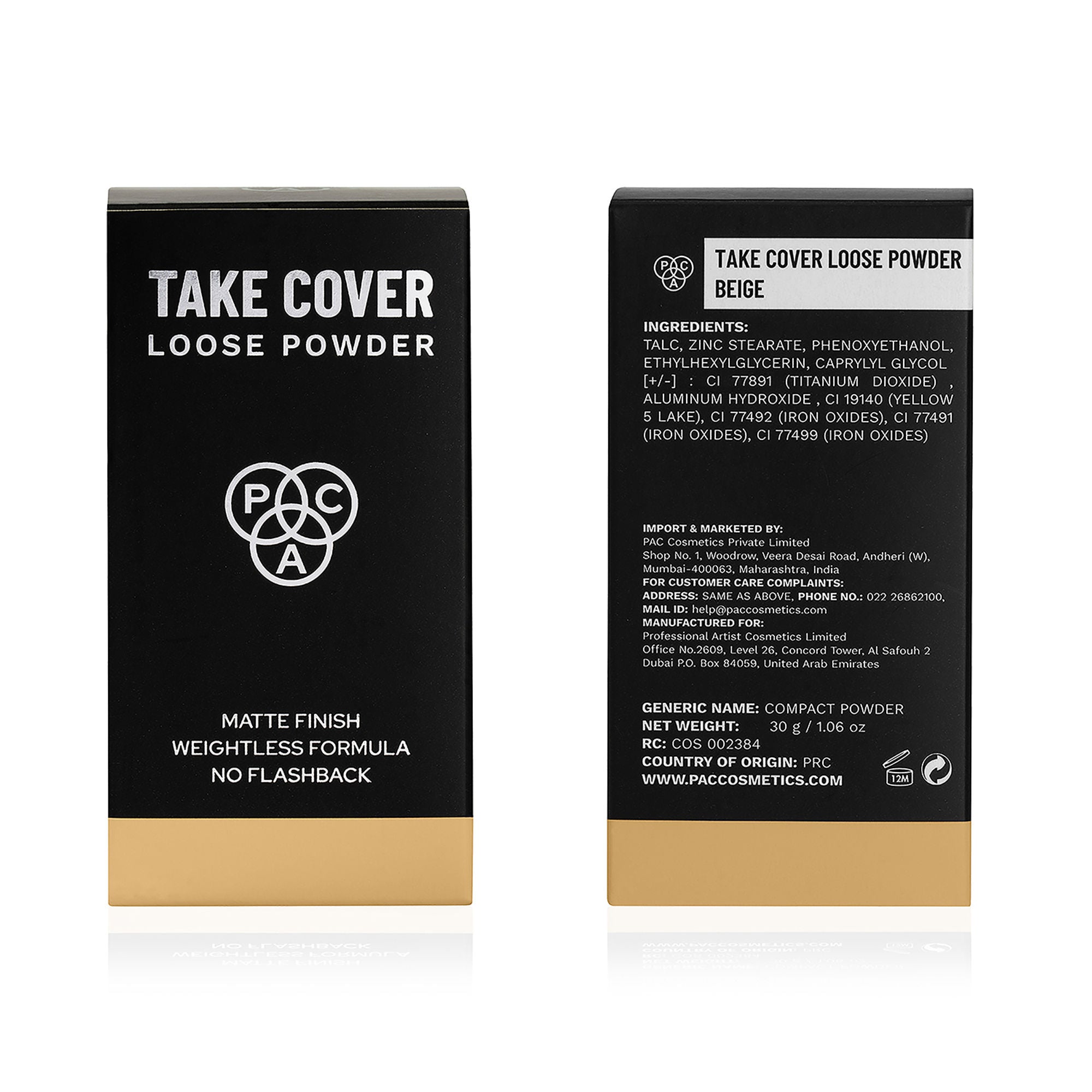 PAC Studio Take Cover Loose Powder - Beige - Distacart