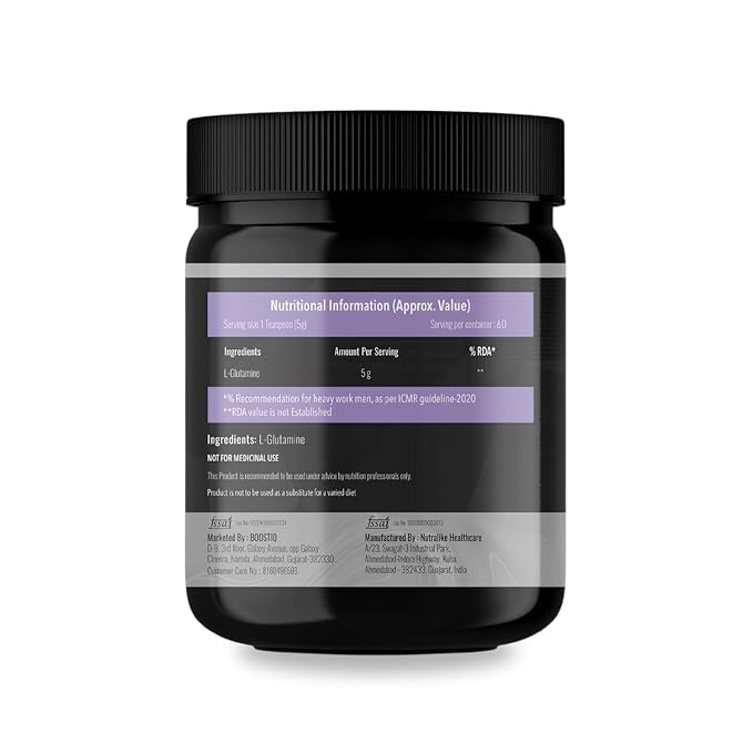 BOOSTIQ L-Glutamine Powder - Unflavoured - Distacart