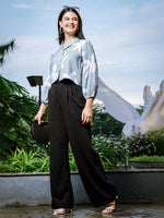 Thumbnail for Yufta Green Cotton Linen Bishop Sleeve Shirt Style Top