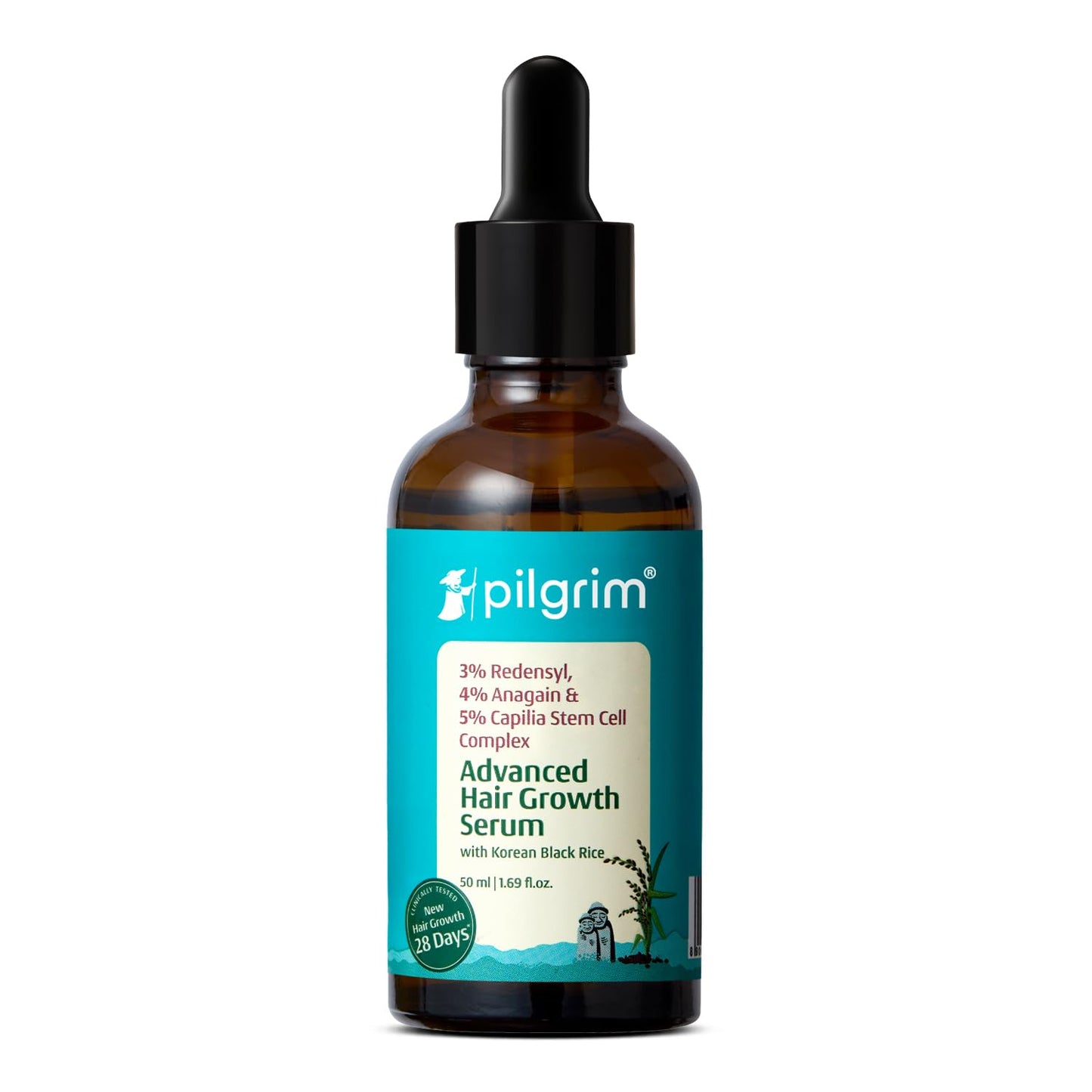 Pilgrim Redensyl 3% + Anagain 4% + 5% Capilia Stem Advanced Hair Growth Serum with Korean Black Rice - Dista