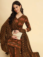 Thumbnail for Yufta Green Pure Cotton Floral Sequins Work Kurta Set With Dupatta