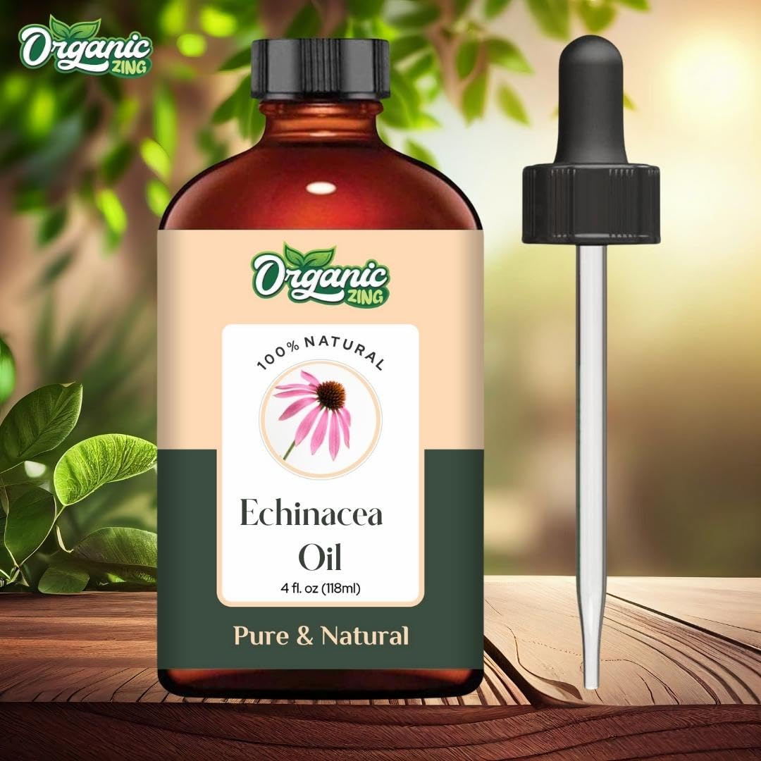 Organic Zing Echinacea (Echinacea angustifolia) Oil | Pure & Natural Carrier Oil for Skincare and Hair Care