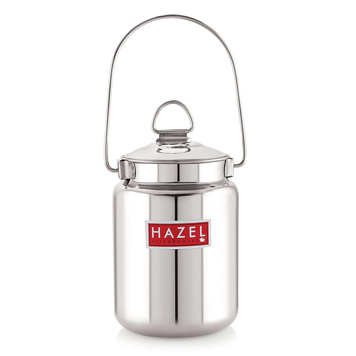 HAZEL Stainless Steel Ghee Oil Milk Container for Kitchen|Capacity of 5000 ml, Silver - Dista