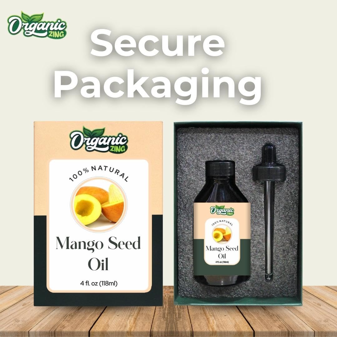 Organic Zing Mango Seed (Mangifera Indica) Oil | Pure & Natural Carrier Oil for Skincare, Hair Care & Massage