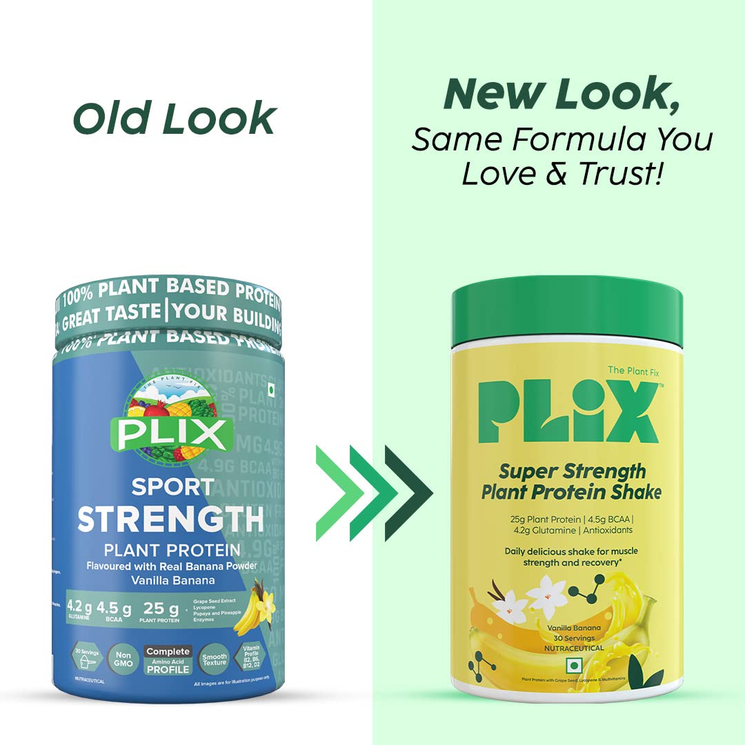 PLIX The Plant Fix Strength Vegan Plant Protein Powder - Vanilla - Distacart