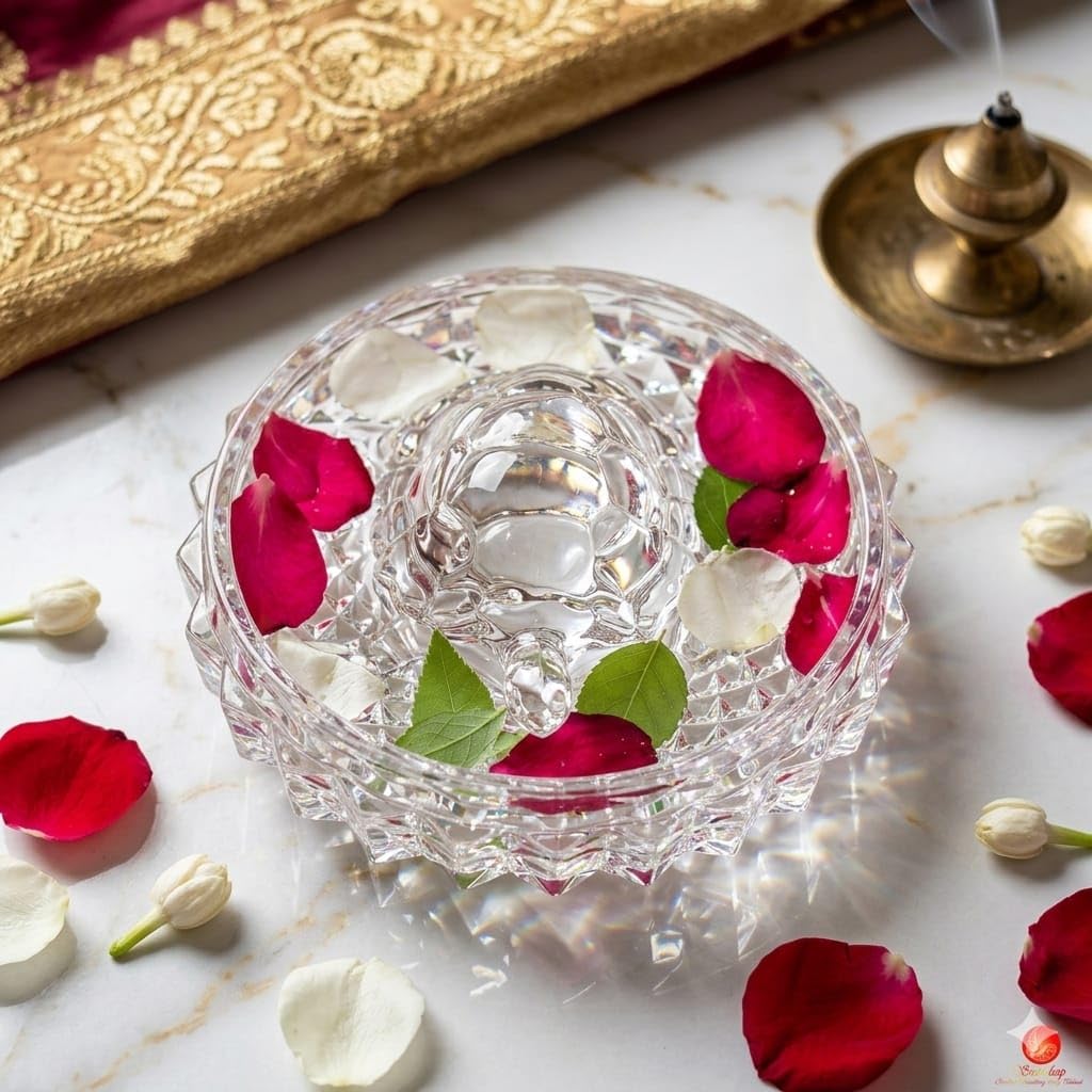 SAUDEEP INDIA Vastu Feng Shui Crystal Turtle Tortoise with Plate - Dista