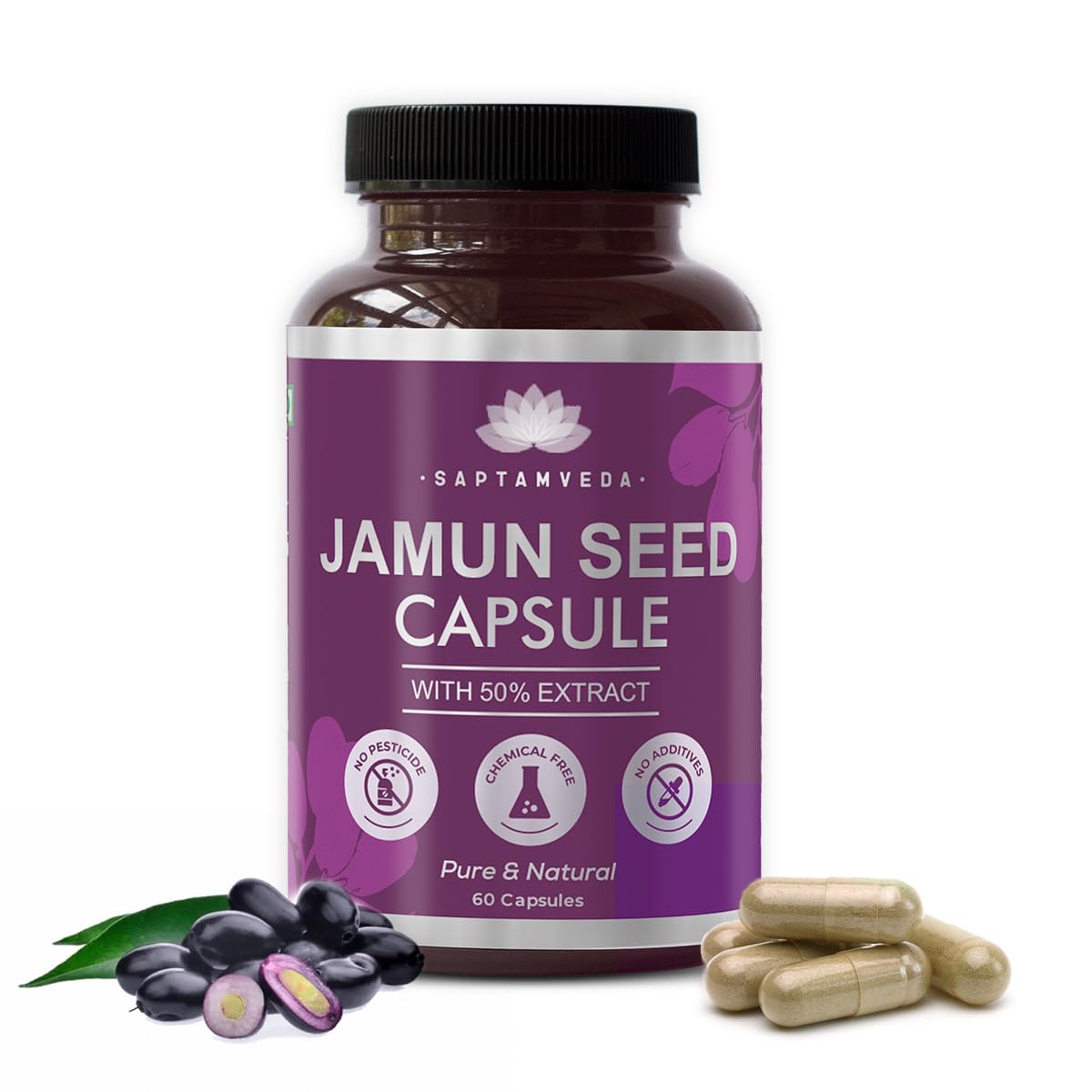 Saptamveda Natural Jamun Seed Capsules - Distacart
