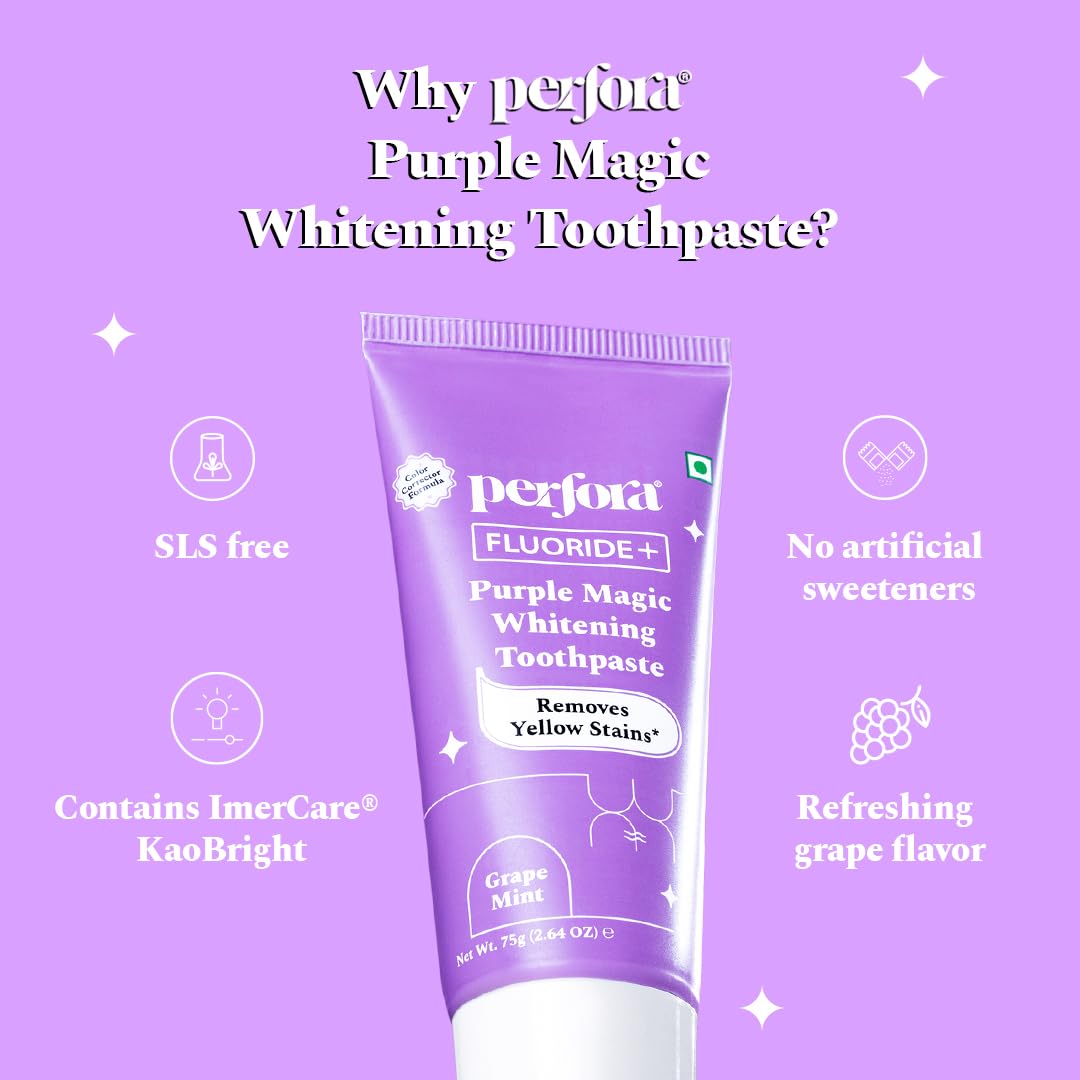 Perfora Fluoride+ Purple Magic Whitening Toothpaste - Distacart